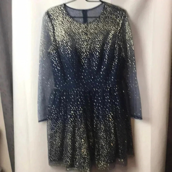 GIANNI BINI JR SZ 13 and SZ 11 NAVY/GOLD DRESS - Picture 1 of 12